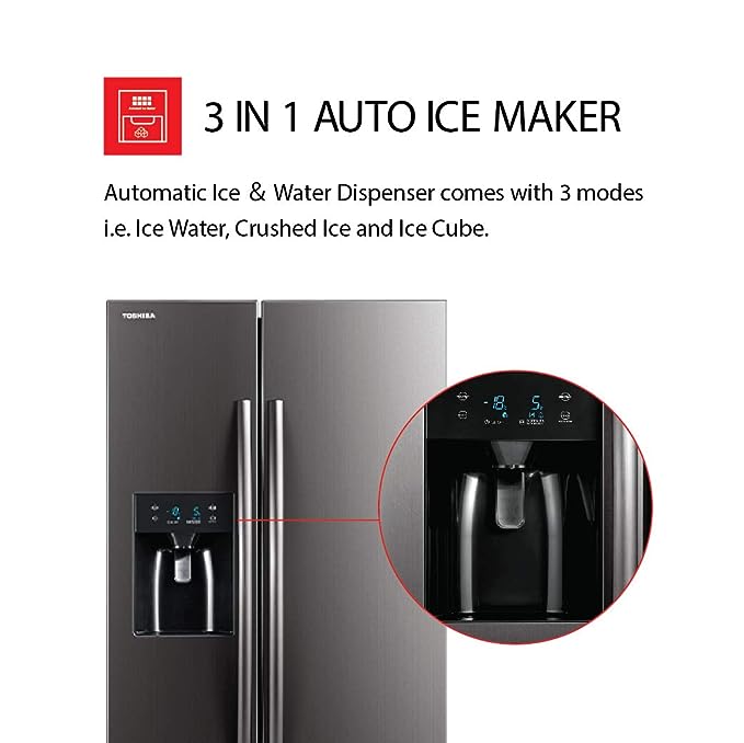 TOSHIBA 568 L Inverter Frost-Free Side by Side Refrigerators(GR-RS508WE-PMI(06),Stainless Steel Finish) (OPEN BOX) TOSHIBA 568 L Inverter Frost-Free Side by Side Refrigerators(GR-RS508WE-PMI(06),Stainless Steel Finish) (OPEN BOX)